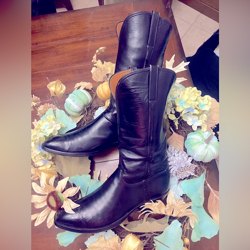 Lucchese blk leather boots